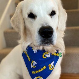 Dog Bandana LA Rams Football Slides over Collar Size Large
